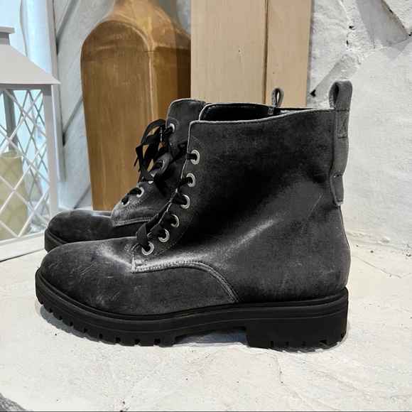 Velvet Combat Boots - Picture 3 of 9